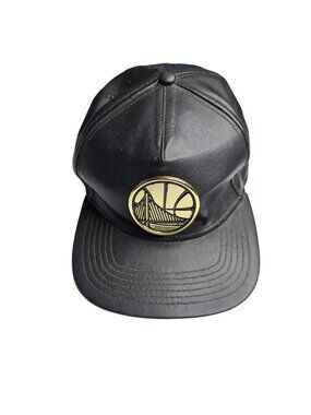 Golden State Warriors Black Leather Snapback Hat By New Era 9Fifty One Size Fits